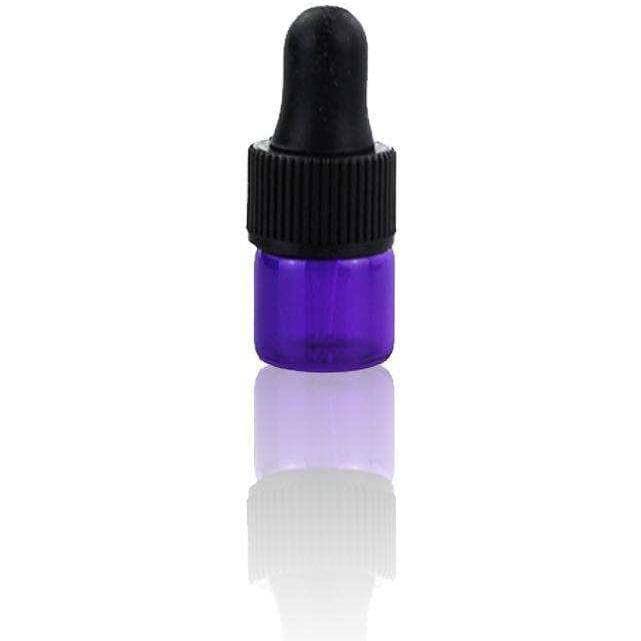 1 ml Purple Glass Vials w/ Black Dropper (Pack of 5) at Your Oil Tools