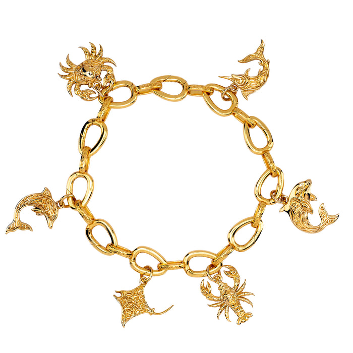 18k Vermeil over Sterling Silver Manta Ray Charm