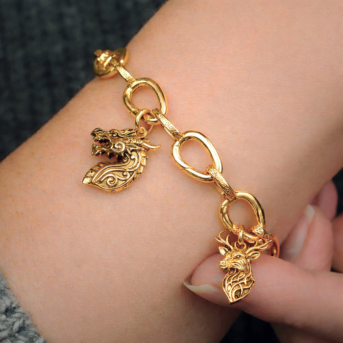 18k Vermeil over Sterling Silver Stag Charm