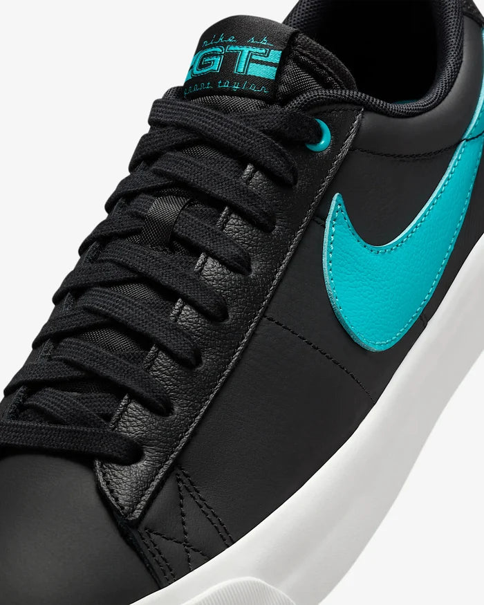Nike SB Blazer Low Pro GT black cactus leather skate shoe size nine.