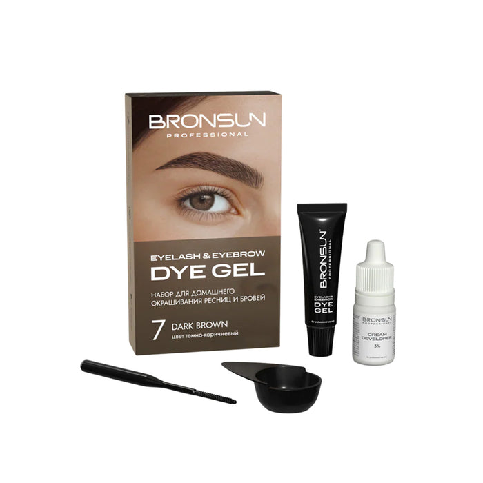 Bronsun Hybrid Lash & Brow Gel Dye Trial Kit - Dark Brown #7