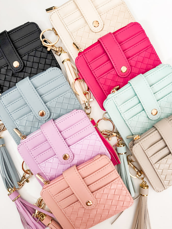 Busy Woman Zip Up Card Holder Keychain