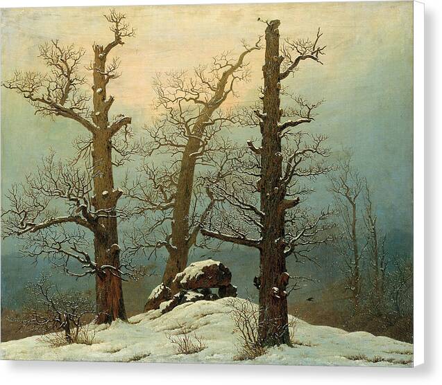 Cairn in Snow - Canvas Print