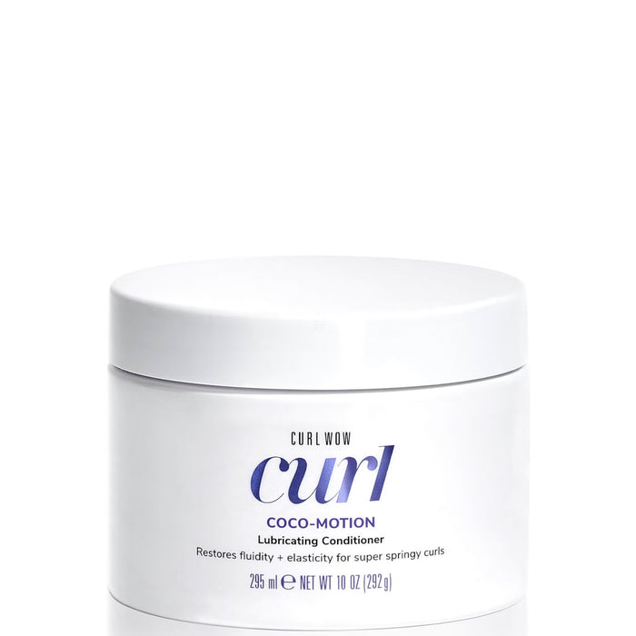 Color Wow Curl Wow Coco-Motion lubricating conditioner for curly hair, 295ml, enhances moisture and defines curls naturally.