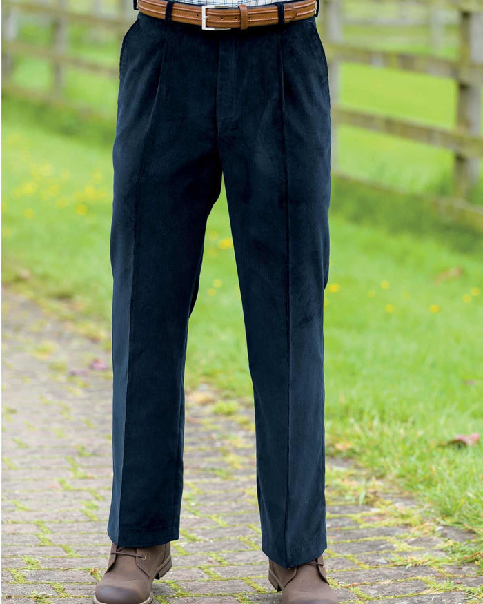 Corduroy Trousers Mens - Navy - Country Collection
