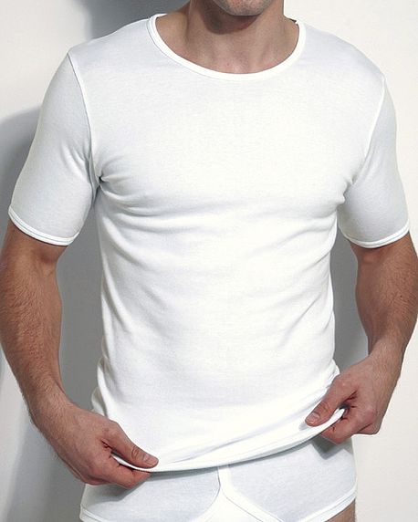 Cotton Round Neck Vest Mens - White - Country Collection