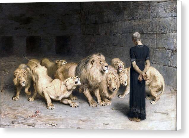 Daniel in the Lion's Den 1 - Canvas Print