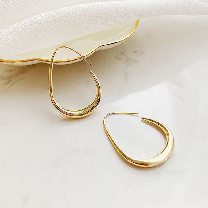 E1377 - Oval Drop Earrings