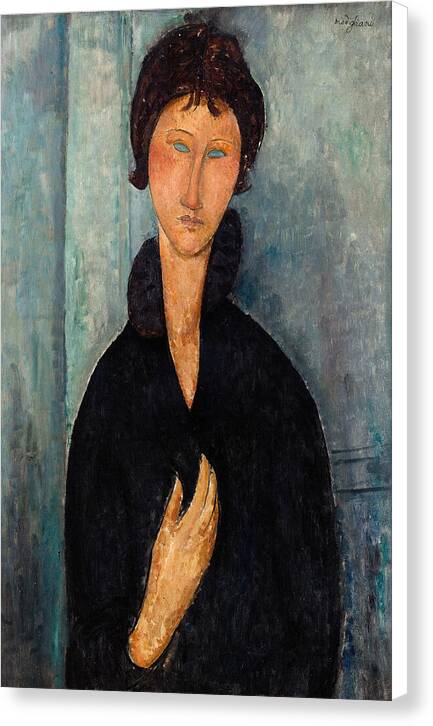 Femme aux yeux bleus - Canvas Print