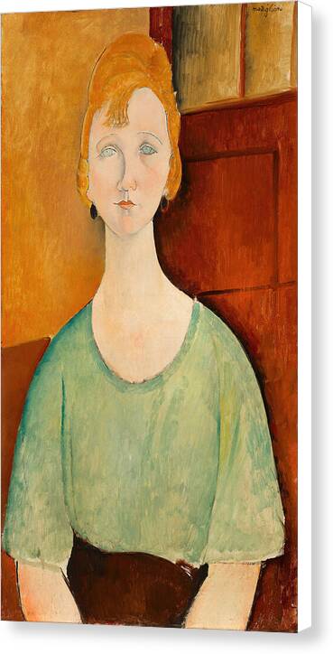 Girl in a Green Blouse - Canvas Print