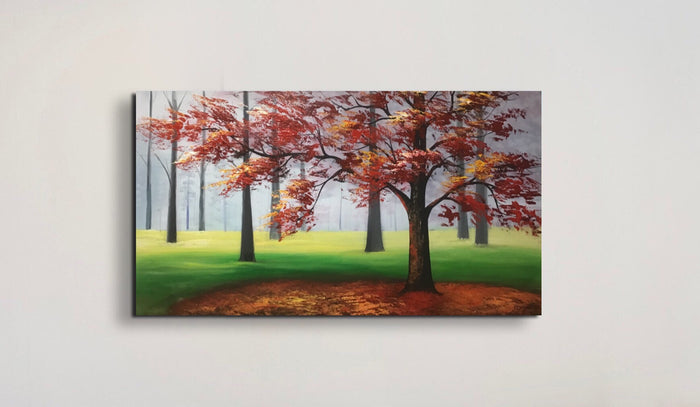 Handmade Oil Painting of Landscape on Stretched Canvas