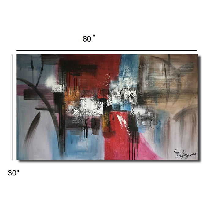 Huge Abstract Handmade Oil Painting on Stretched Canvas