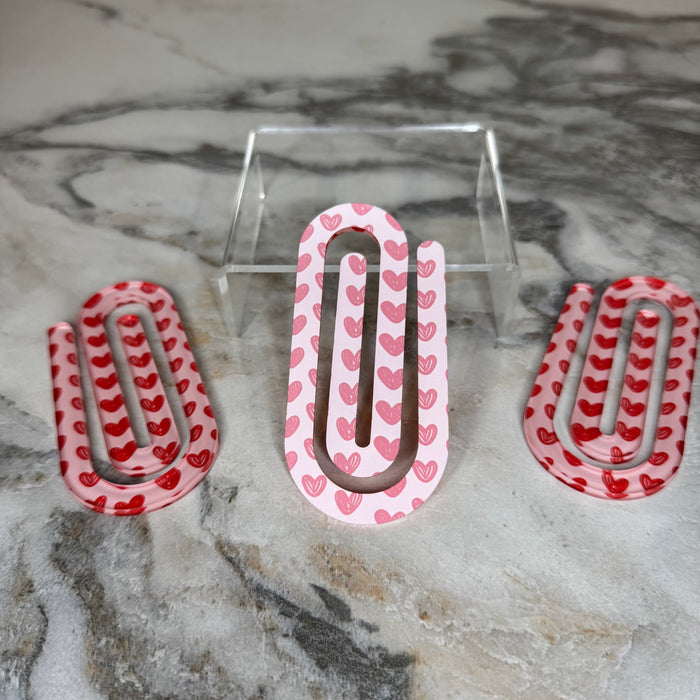 Jumbo Paperclip - Doodle Hearts