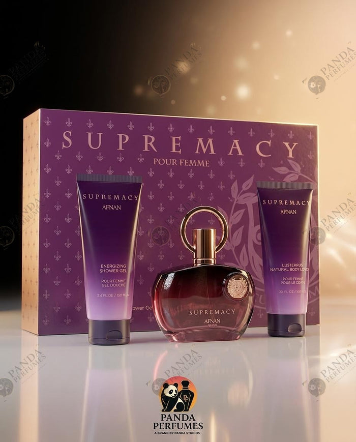 Ladies Supremacy Purple 3pcs EDP Gift Set - Afnan