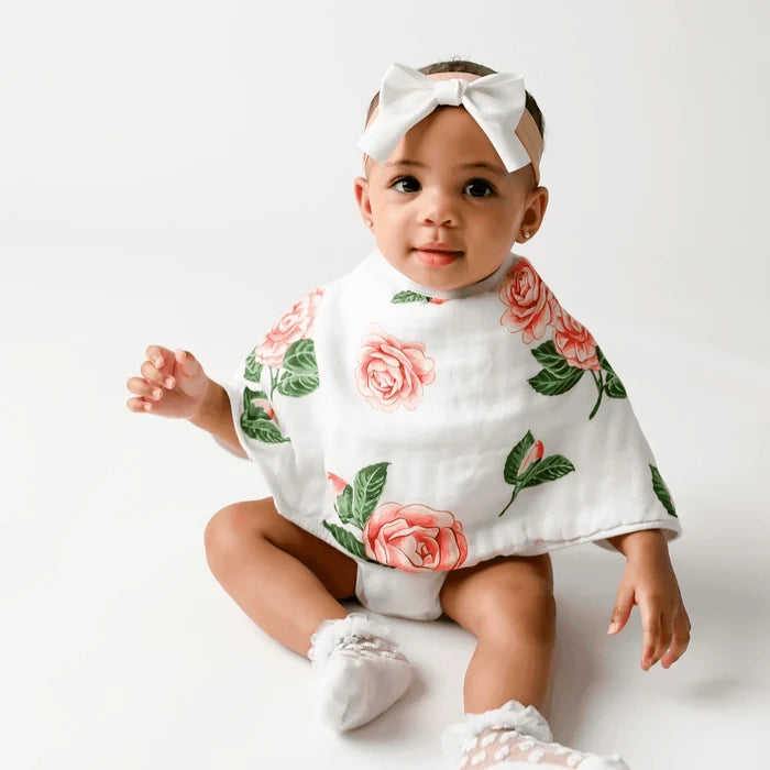 Little Hometown 2-in-1 Burp Cloth & Bib: Camellia