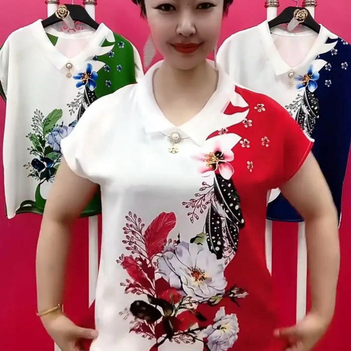 MF05542 Women's Short-Sleeved Baby Collar Shirt