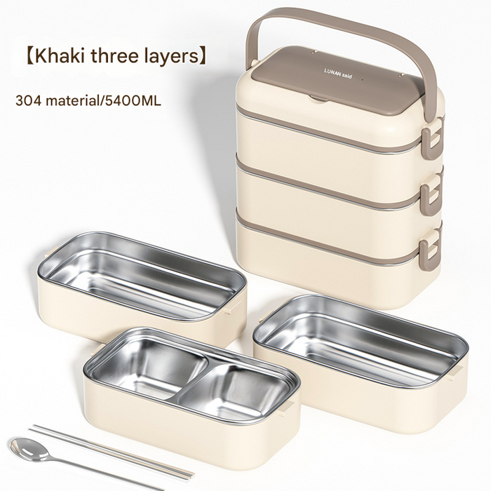 MH06057 stainless steel three-layer lunch box