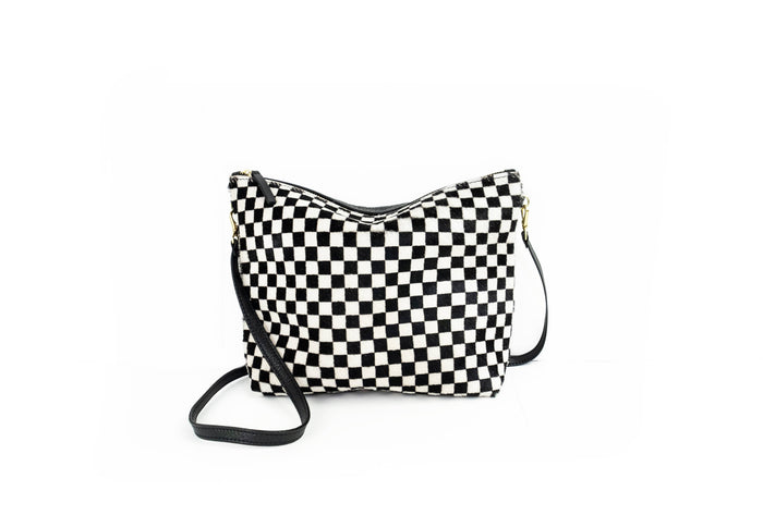Mini Hobo in Checkered Cowhide
