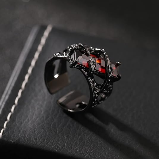 MJ05358 Dark Ruby Gemstone Ring