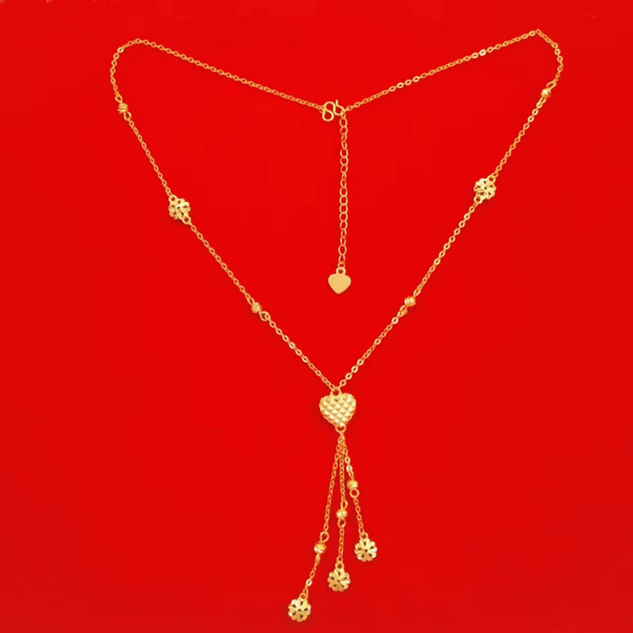MJ05364 Gold Cherry Blossom Necklace