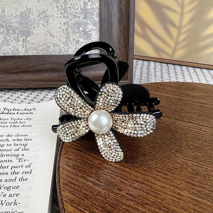 MJ06296 Luxury Rhinestone Flower Hair Clip ( 2pcs )