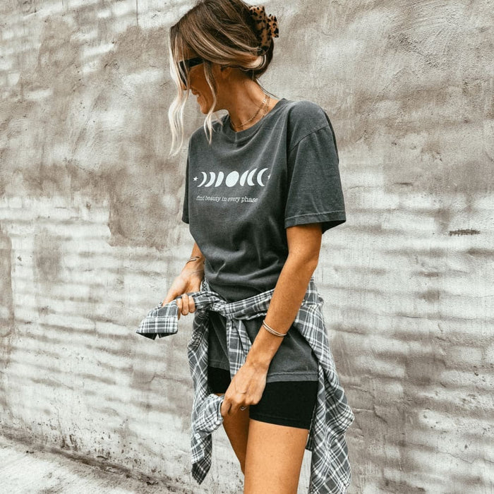 Moon Phase Tee - Pepper - Mommy Apparel