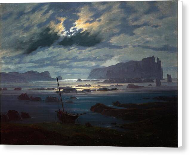 Northern Sea in the Moonlight - Canvas Print
