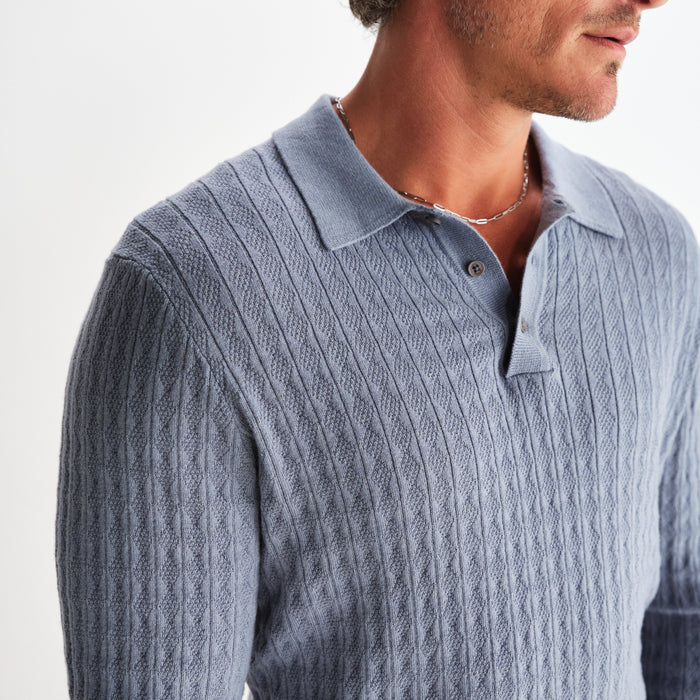 Oban Polo in Grey Blue
