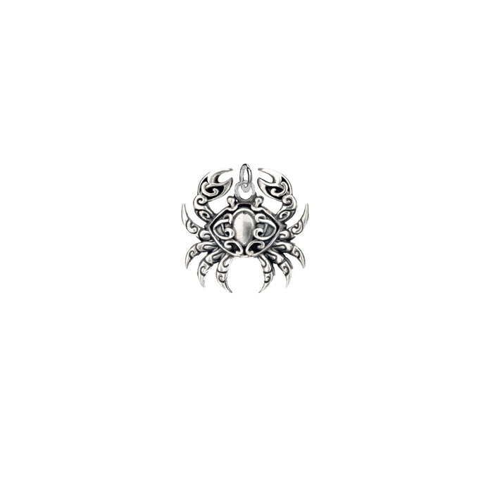 Oxidized Silver Crab Charm