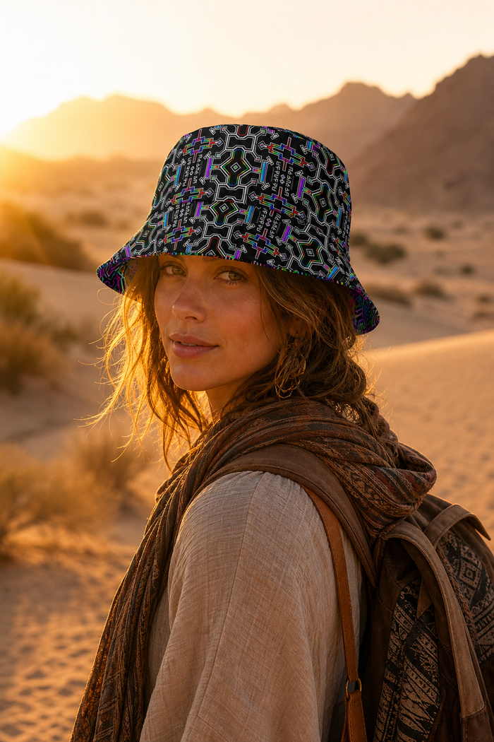 Icaro reversible bucket hat - worn festival
