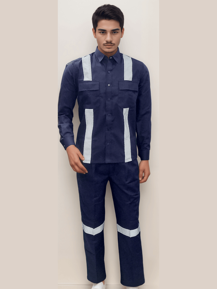 Reflector Pant Shirt Navy Blue - J R GARMENTS