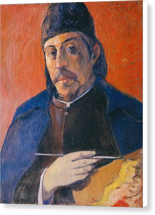Self-Portrait with Palette - Canvas Print
