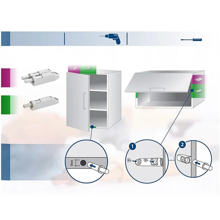 Soft-Close Cabinet Door Damper - White (Pack of 10)