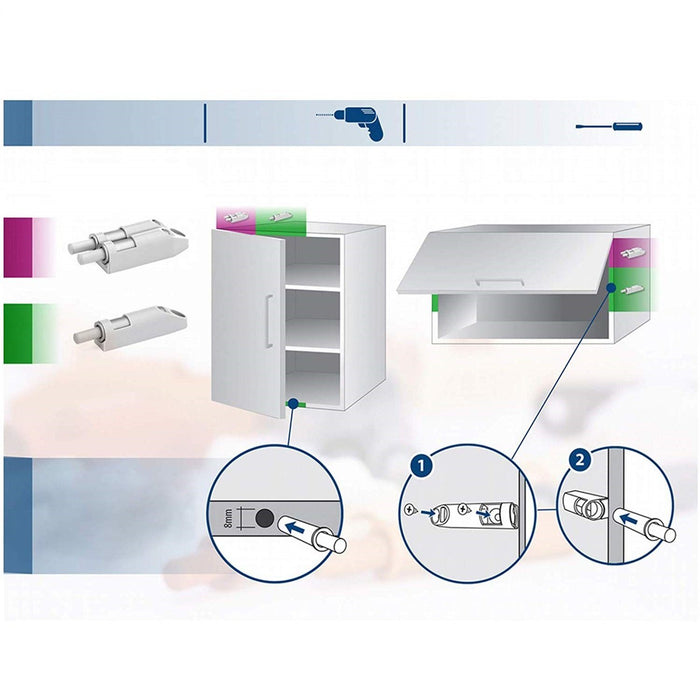 Soft-Close Cabinet Door Damper - White Dampers Furnica