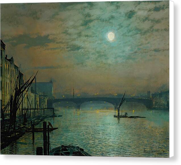 Southwark Bridge by Moonlight 4 - Canvas Print