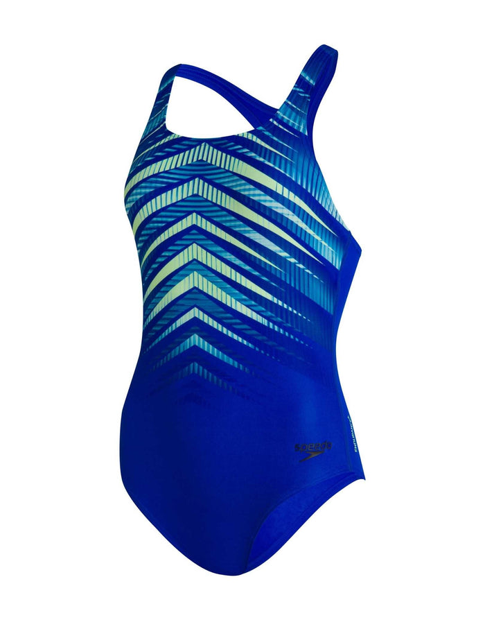 Speedo Digital Placement Medalist blue chevron swimsuit