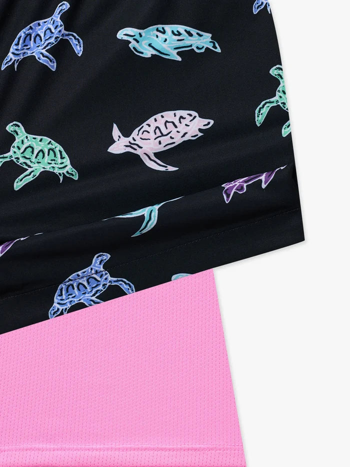 The Turtally Awesomes (Boys Lined Swim Trunk)- Black - Image 4 - Chubbies Shorts