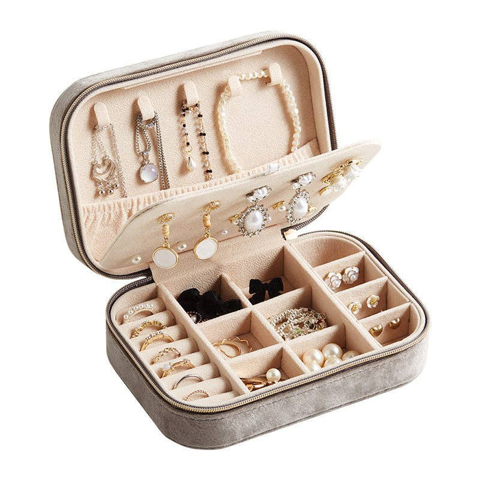 Two Tier Velvet Jewelry Case