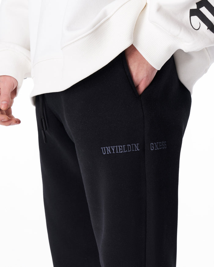 Unyieldingness Oversized Baggy Black Sweatpants (8)