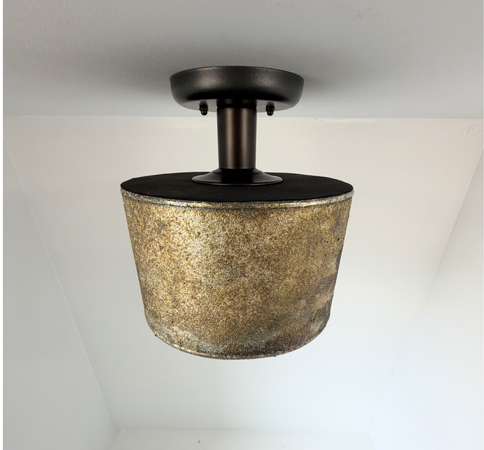Weathered Bronze Drum Flush Mount - The Lamp Goods