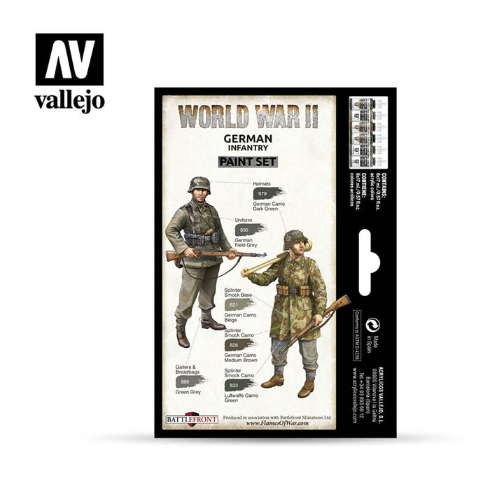 German Infantry Paint Set from Vallejo (6) Colors - Combat Miniatures