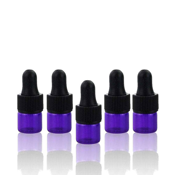1 ml Purple Glass Vials w/ Black Dropper (Pack of 5) at Your Oil Tools