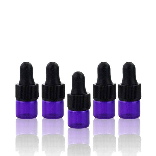 1 ml Purple Glass Vials w/ Black Dropper (Pack of 5) at Your Oil Tools