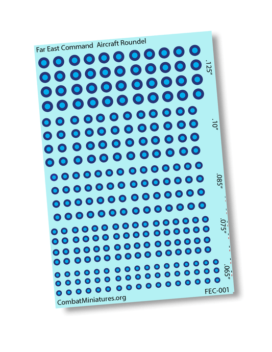 1/300 - 1/600 Far East Command Aircraft Roundels Water Slide Decals - Combat Miniatures