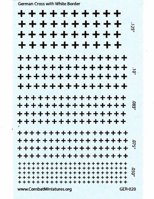 1/300 - 1/600 WW2 German Balken Cross With White Border - Combat Miniatures