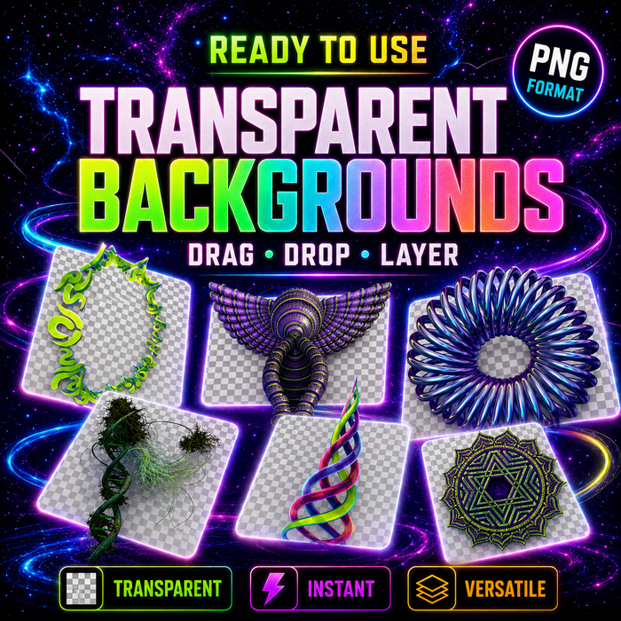 132 Psychedelic 3D Render PNG Assets