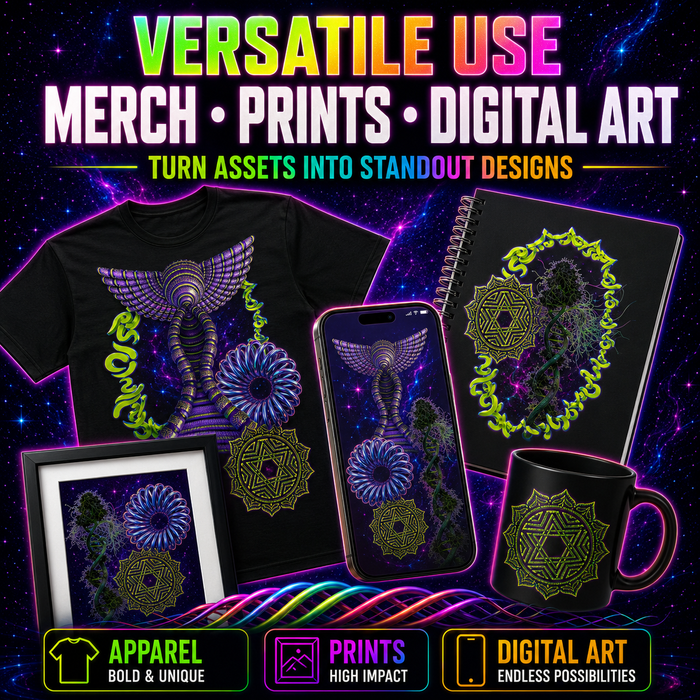 132 Psychedelic 3D Render PNG Assets