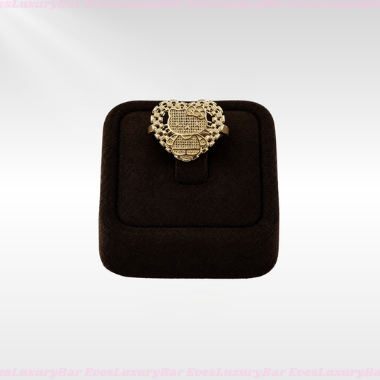 18K GOLD FILLED/PLATED HELLO KITTY FULL BODY HEART RING