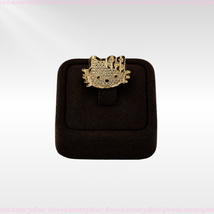 18K GOLD FILLED/PLATED HELLO KITTY HEAD RING