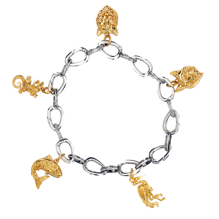 18k Vermeil over Sterling Heron Charm
